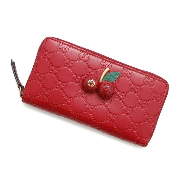 Gucci ssima Long s Cherry Wallet - Picture 1 of 8